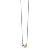 Sophia Jewelers Sterling Silver Two-Tone Diamond Necklace with Extender